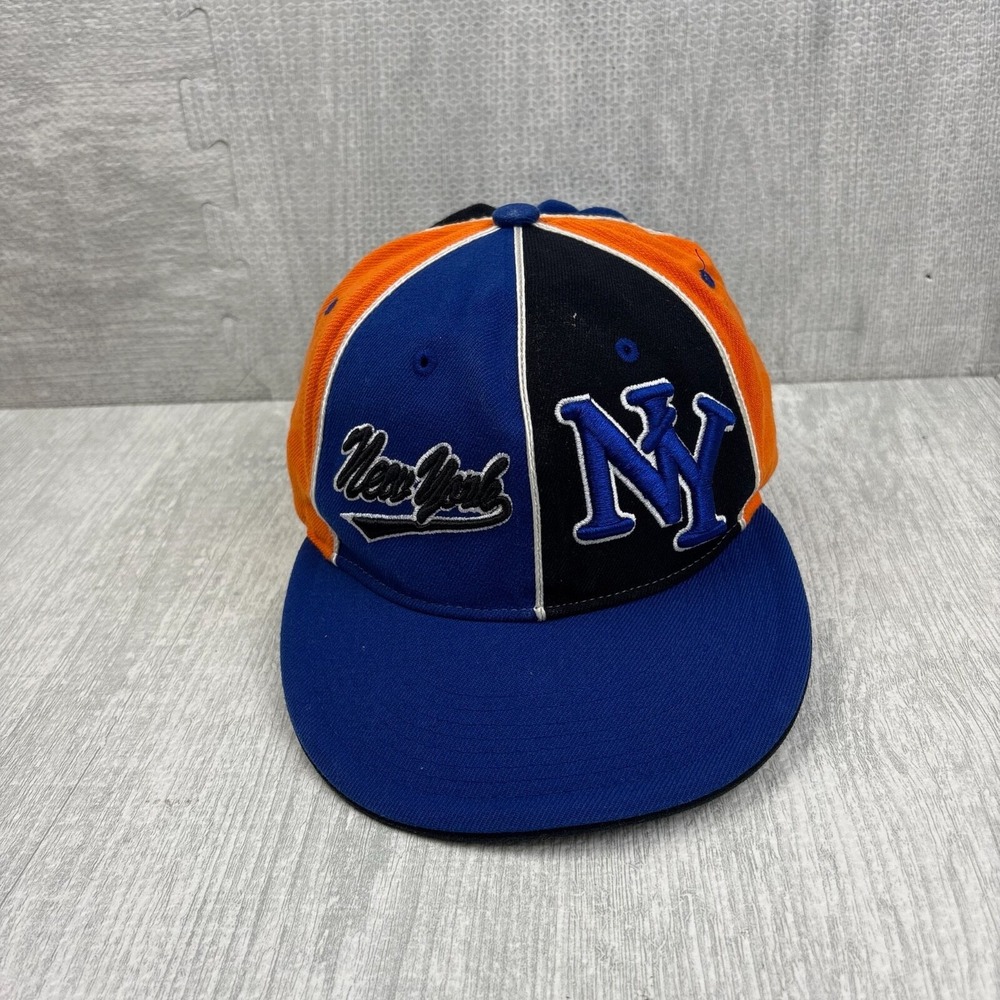 Vintage‎ y2k New York Hat Cap Fitted Multicolor Embroidered Logo NYC Medium